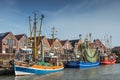 Fishing boats in the harbor of Neuharlingersiel, East Frisia, Lower Saxony, Germany