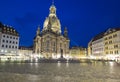 Neumarkt and Frauenkirche at night in Dresden Royalty Free Stock Photo