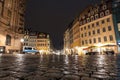 Neumarkt near Frauenkirche at night in Dresden, Germany Royalty Free Stock Photo