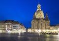 Neumarkt near Frauenkirche at night in Dresden Royalty Free Stock Photo