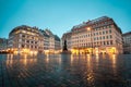 Neumarkt near Frauenkirche at night in Dresden, Germany Royalty Free Stock Photo