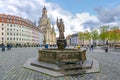 Neumarkt New Market square with Frauenkirche Church of Our Lady in center of Dresden, Germany Royalty Free Stock Photo