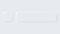 Neumorphic buttons. Simple trendy design elements UI components isolated on light background. Control element for