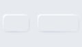 Neumorphic buttons. Simple trendy design elements UI components isolated on light background. Control element for