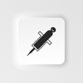 Neumorphic effect icon Vector icon syringe icon for injection vaccine with blood liquid isolated background Royalty Free Stock Photo