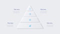 Neumorphic infographic pyramid. Business data visualization with 4 options. Concept of development process