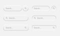 Neumorphic search bar set. Web elements for browsers, sites, mobile application and search button. Neumorphism design