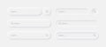 Neumorphic Search Bars Light UI Design Elements Set Vector