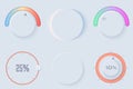 Neumorphic UI circle set Royalty Free Stock Photo