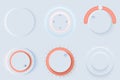 Neumorphic UI circle set Royalty Free Stock Photo