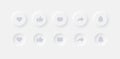 Neumorphic UI UX Design Elements Youtube Buttons Like Dislike Comment Share Notifications Royalty Free Stock Photo