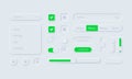 Neumorphism icons. Neumorphic UI UX white user interface web buttons and ui sliders. Vector UI UX kit for mobile applications, web