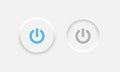 Neumorphism on off round shape power button set. Circle objects for website, mobile menu, navigation and application Royalty Free Stock Photo