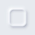 Neumorphism UI, square white button with shadow vector illustration. Abstract 3d skeuomorphic minimal soft button Royalty Free Stock Photo