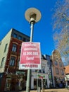 Neumuenster, Germany - 16. April 2022: An election poster of the German party named Die Partei on a lamppost before the state Royalty Free Stock Photo