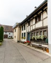 Neunkirch, SH / Switzerland - November 10, 2018: historic village of Neunkirch in the Klettgau with details of the typical archite