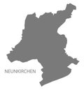 Neunkirchen city map with boroughs grey illustration silhouette shape Royalty Free Stock Photo
