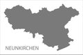 Neunkirchen grey county map of Saarland Germany DE