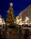 Neuoetting, Germany Town Square by night