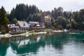 A view of the Municipal Museum of Villa La Angostura and the Nahuel Huapi Lake surrounded by