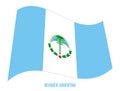 Neuquen Flag Waving Vector Illustration on White Background. Flag of Argentina Provinces Royalty Free Stock Photo