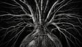 Neural axons branch like tree roots, synapse generated by AI