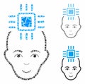 Neural computer interface Composition Icon of Tremulant Parts Royalty Free Stock Photo