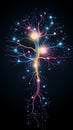 Neural connections of the brain. Vertical abstract background.