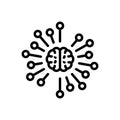 Black line icon for Neural, system and neural Royalty Free Stock Photo