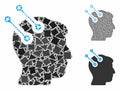 Neural interface connectors Composition Icon of Unequal Items Royalty Free Stock Photo