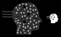 Neural Interface Icon - Wireframe Mesh with Light Spots Royalty Free Stock Photo