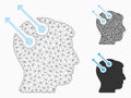 Neural Interface Plugs Vector Mesh Network Model and Triangle Mosaic Icon Royalty Free Stock Photo