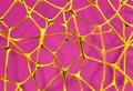 Neural Links Network Abstract background , Minimal futuristic, liquid gold mesh pattern with cells, grid illustration on pink