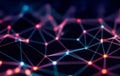Neural Links Network Abstract background wire pattern with neon glowing lights
