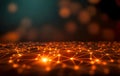 Neural Links Network Abstract background wire pattern with neon glowing light