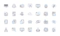 Neural nerks line icons collection. Artificial, Intelligence, Machine, Learning, Synapse, Computation, Data vector and Royalty Free Stock Photo