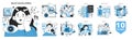 Neural network abilities set. Self-learning computing system processing Royalty Free Stock Photo