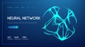 Neural network abstract artificial intelligence 3d vector illustration. Ai brain human neuron connection technology