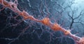 Neural network in action - A microscopic view of a neuron Royalty Free Stock Photo