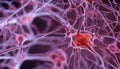 Neural network in action - A microscopic view of a neuron and its dendrites Royalty Free Stock Photo