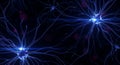 Neural network activity shown in vivid blue light Royalty Free Stock Photo