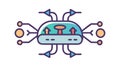Neural Network AI, Connected Intelligence System, vector design Generative AI Royalty Free Stock Photo
