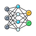 neural network ai integration color icon vector illustration Royalty Free Stock Photo