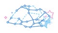 Neural Network AI Learning Icon, vector design Generative AI Royalty Free Stock Photo