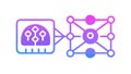 Neural Network AI Machine Learning Brain Tech Flat Icon, vector design Generative AI Royalty Free Stock Photo
