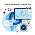 Neural network in analysis and prediction of seismic data . Self-learning Royalty Free Stock Photo