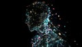 Neural network of artificial intelect. Glowing humanoid. Royalty Free Stock Photo