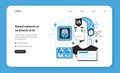 Neural network as an branch of AI web banner or landing page. Self-learning Royalty Free Stock Photo