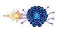 Neural Network Brain with Digital Connections, vector design Generative AI Royalty Free Stock Photo
