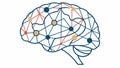 Neural network brain icon symbolizing intelligence and AI. vector design Generative AI Royalty Free Stock Photo